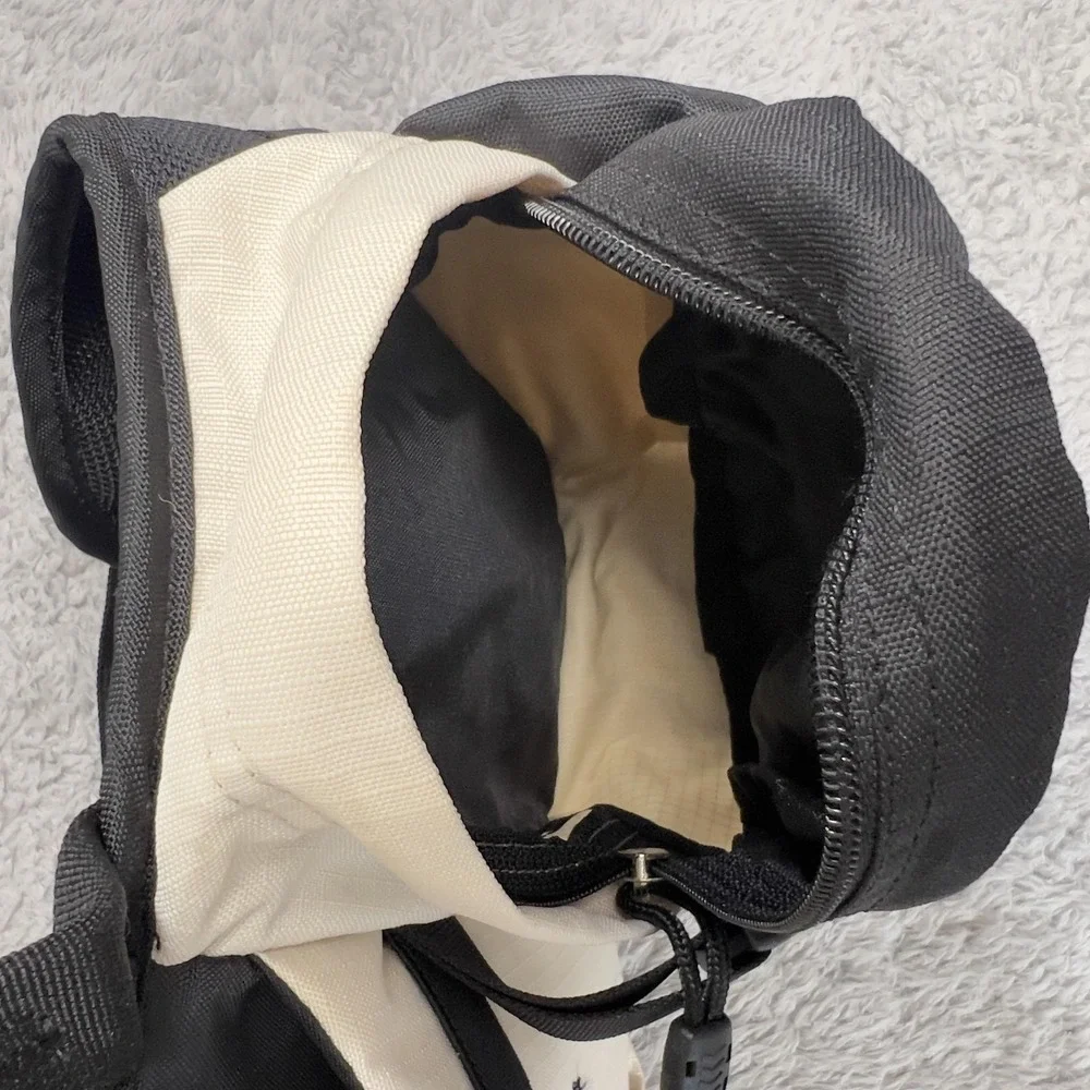 Eddie Bauer Hydration Bag Large Black White Canvas Outdoor Fanny Pack Hiking
